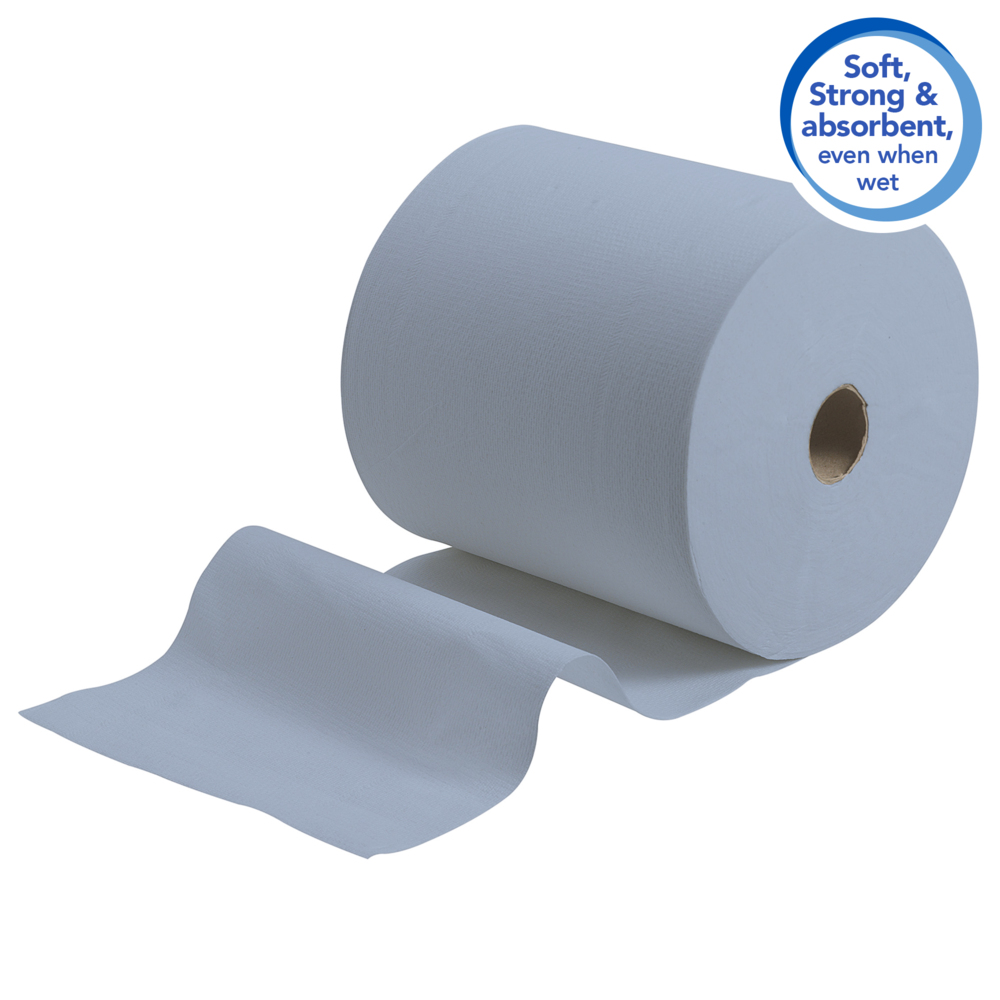 Scott® Toallas secamanos 6668: 6 rollos x 304 m azules, 1 capa - 6668