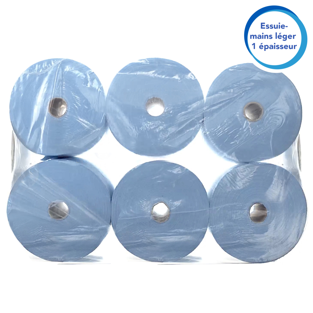 Scott® Toallas secamanos 6668: 6 rollos x 304 m azules, 1 capa - 6668
