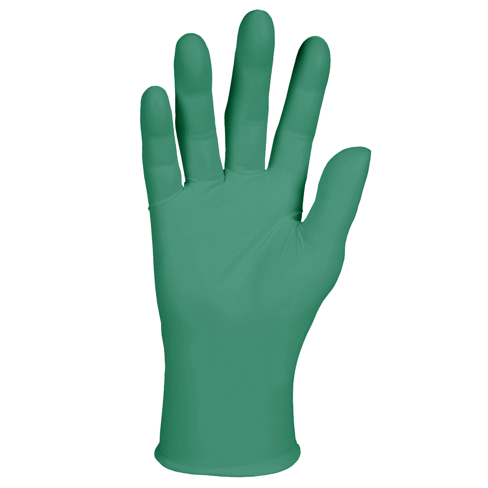 Gants d’examen en nitrile vert pâle de Kimberly-Clark (43439), 4,7 mil, ambidextres, 9,5 po, moyens, 200 gants en nitrile/boîte, 10 boîtes/caisse, 2 000/caisse - 43439