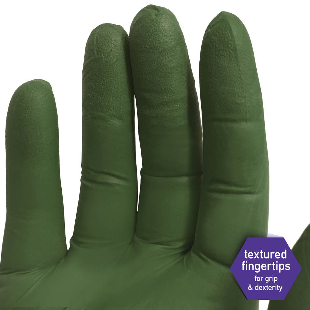 Kimberly-Clark™ Forest Green Nitrile Exam Gloves (43447), 3.5 Mil, Ambidextrous, 9.5”, XL, 200 Nitrile Gloves / Box, 10 Boxes / Case, 2,000 / Case - 43447