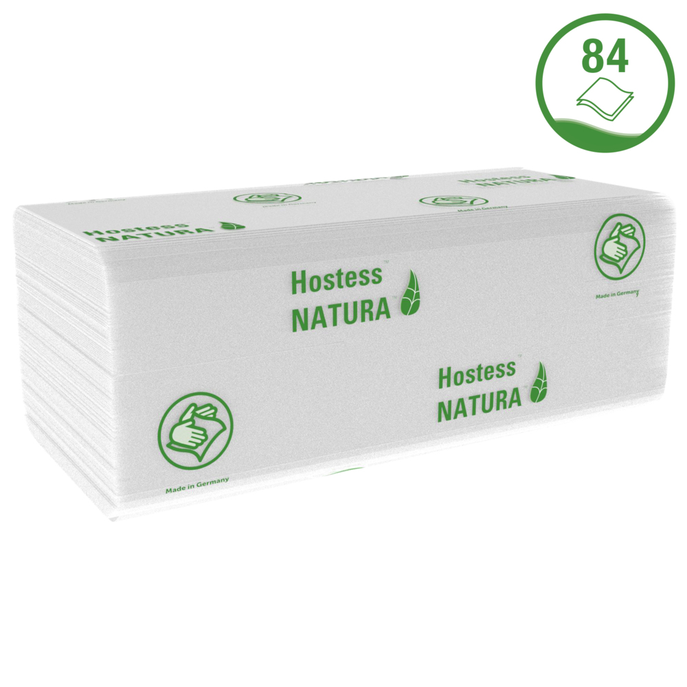 Essuie-mains en rouleau Hostess™ Natura™ 6812, 20 paquets de 84 grandes feuilles, blancs, 2 épaisseurs - 6812