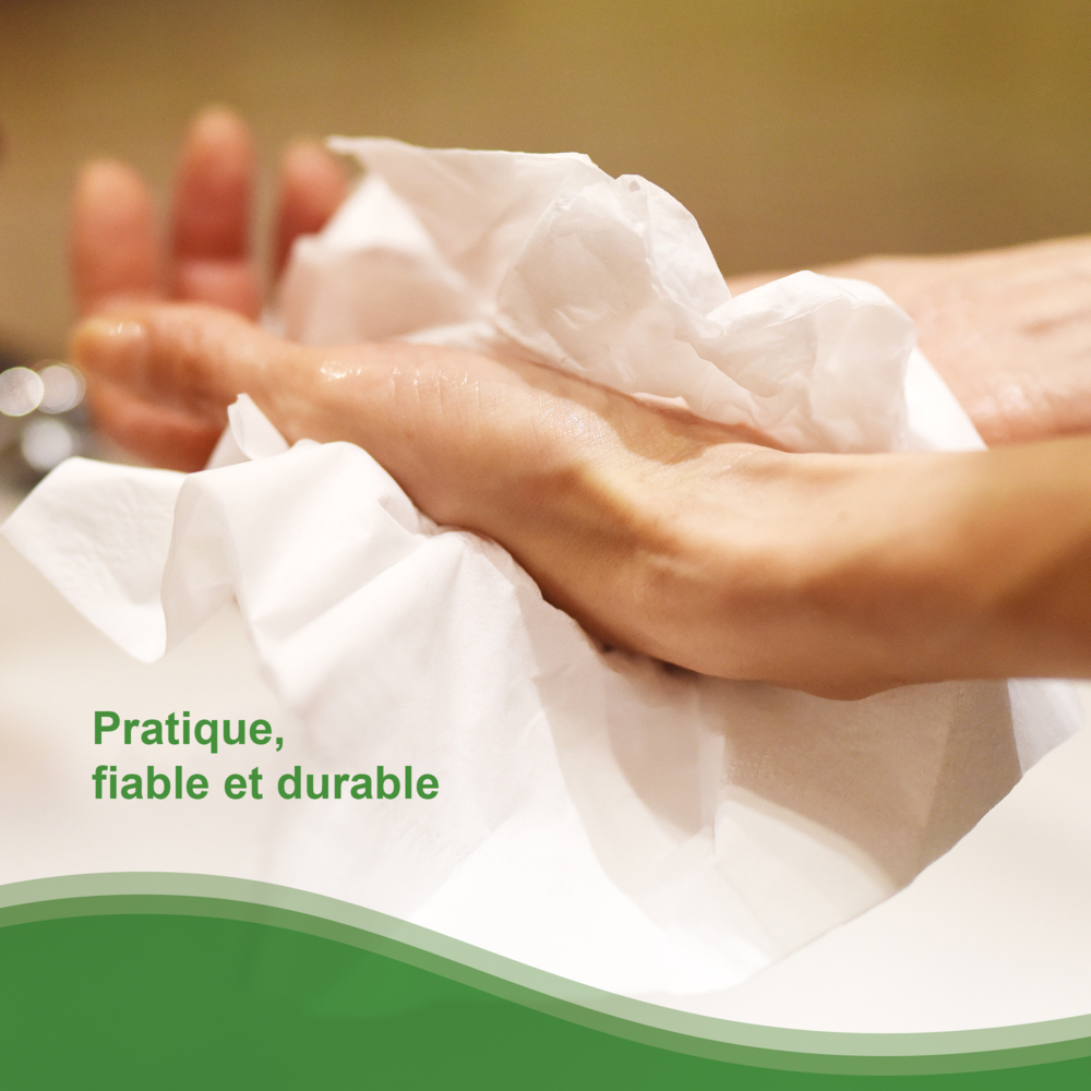 Hostess™ NATURA™ Toallas secamanos plegadas 6811: 20 paquetes x 180 hojas de 2 capas, blanco - 6811