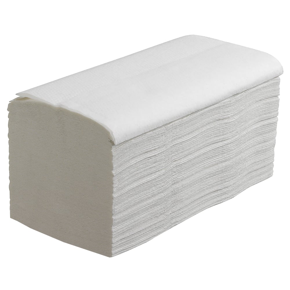 Hostess™ NATURA™ Große Falthandtücher 6812 – 20 Packungen mit je 84 großen, weißen, 2-lagigen Tüchern. - 6812