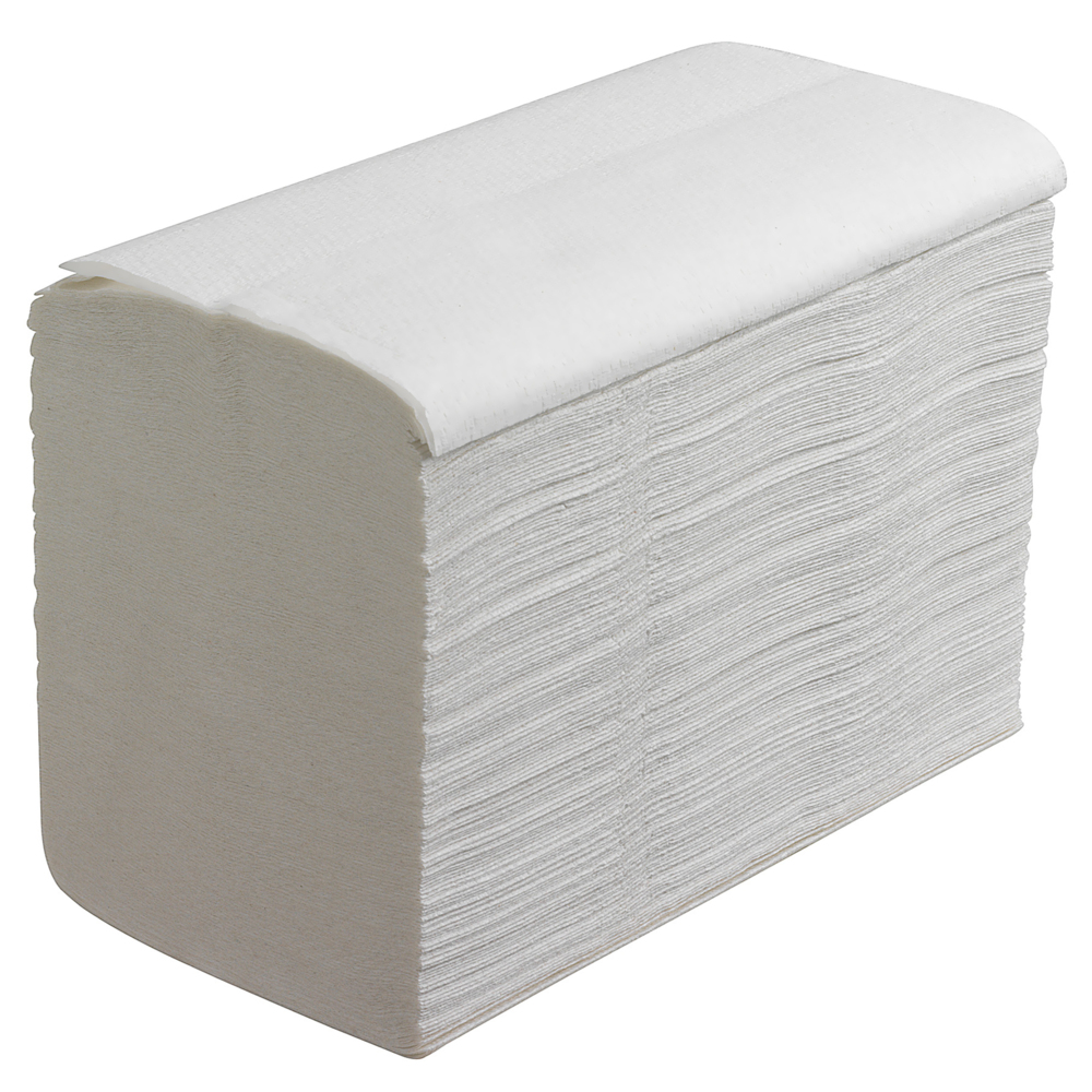 Hostess™ NATURA™ Folded Hand Towels 6811 - 20 packs x 180 white, 2 ply sheets - 6811