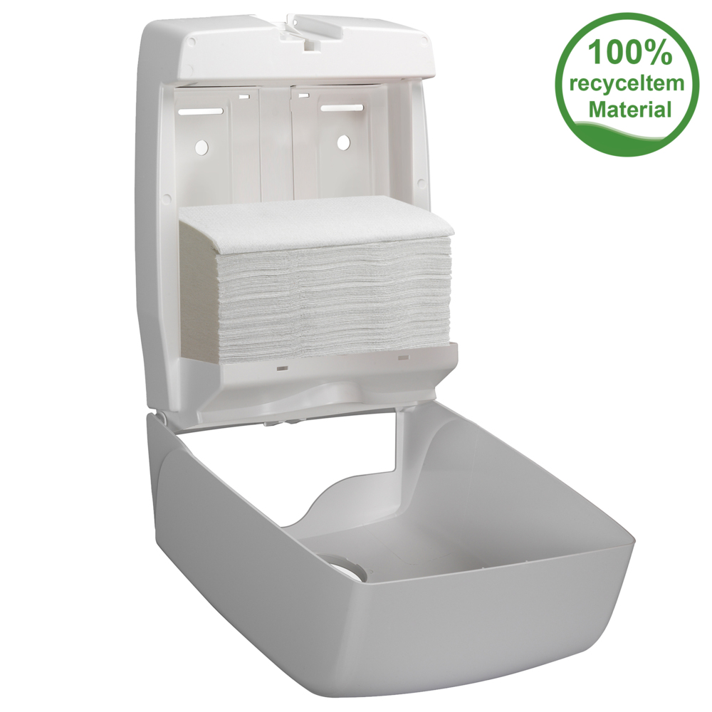 Hostess™ NATURA™ Toallas secamanos plegadas 6811: 20 paquetes x 180 hojas de 2 capas, blanco - 6811