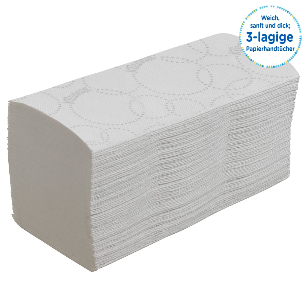 Kleenex® Ultra™ Сложенные полотенца для рук V-Fold, код 6710, 15 упаковок x 96 листов белой, трехслойной бумаги (всего 1440 шт.) - 6710