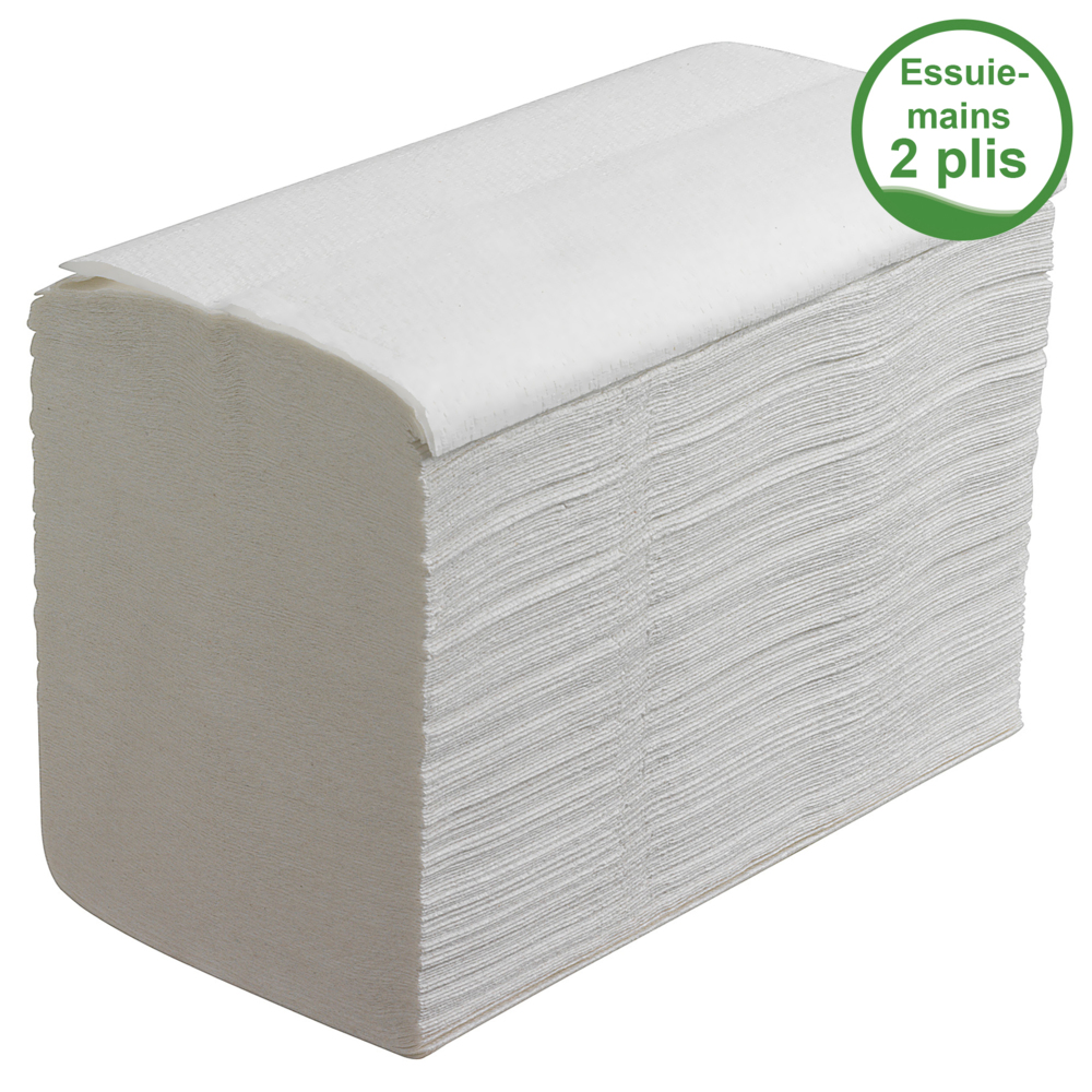 Hostess™ NATURA™ Toallas secamanos plegadas 6811: 20 paquetes x 180 hojas de 2 capas, blanco - 6811