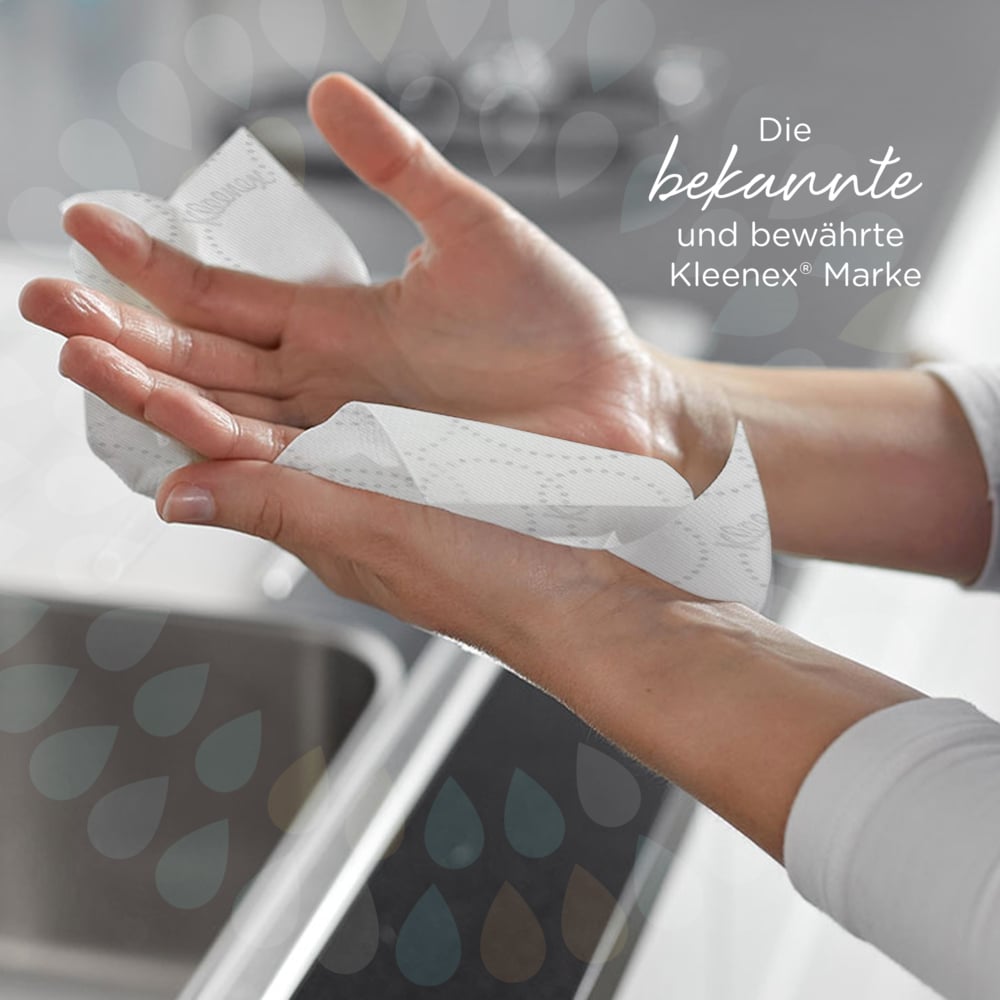 Kleenex® Сложенные полотенца для рук V-Fold, код 6789, 15 упаковок x 186 листов белой, двухслойной бумаги (всего 2790 шт.) - 6789