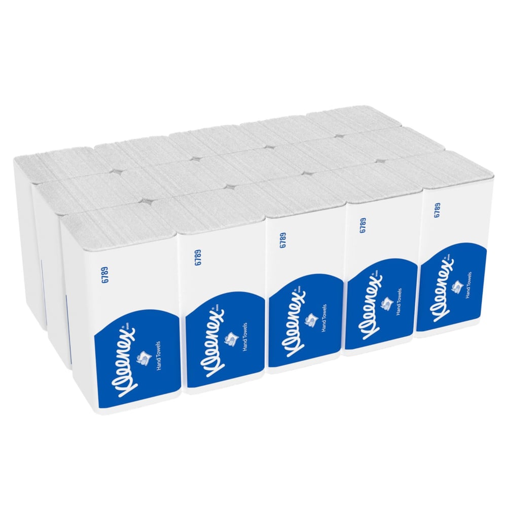 Kleenex® ineengevouwen handdoeken 6789 - 2-laagse V-gevouwen papieren handdoekjes - 15 pakken x 186 papieren papieren doekjes (in totaal 2790 stuks) - 6789