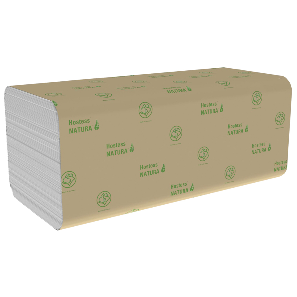 Essuie-mains pliés Hostess™ Natura™ 6811, 20 paquets de 180 feuilles blanches, 2 épaisseurs - 6811