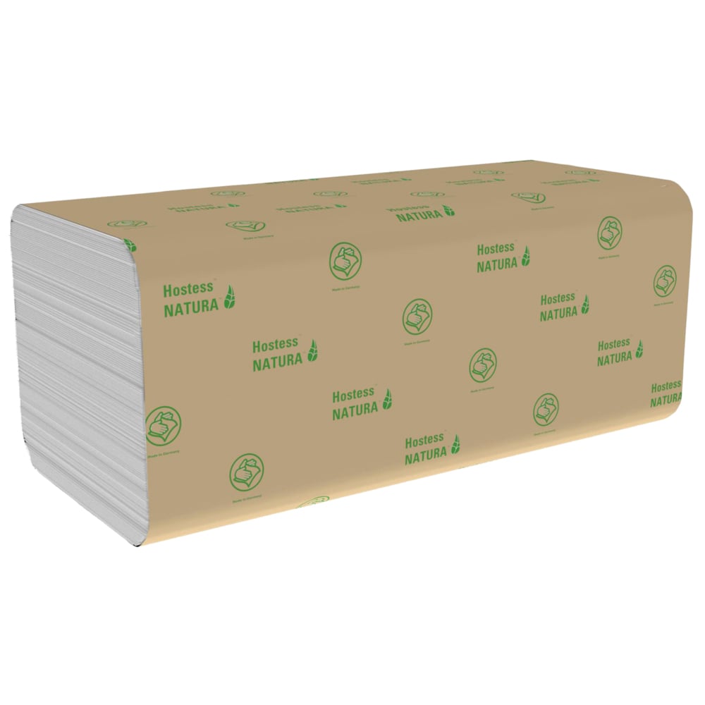 Essuie-mains pliés Hostess™ Natura™ 6811, 20 paquets de 180 feuilles blanches, 2 épaisseurs - 6811