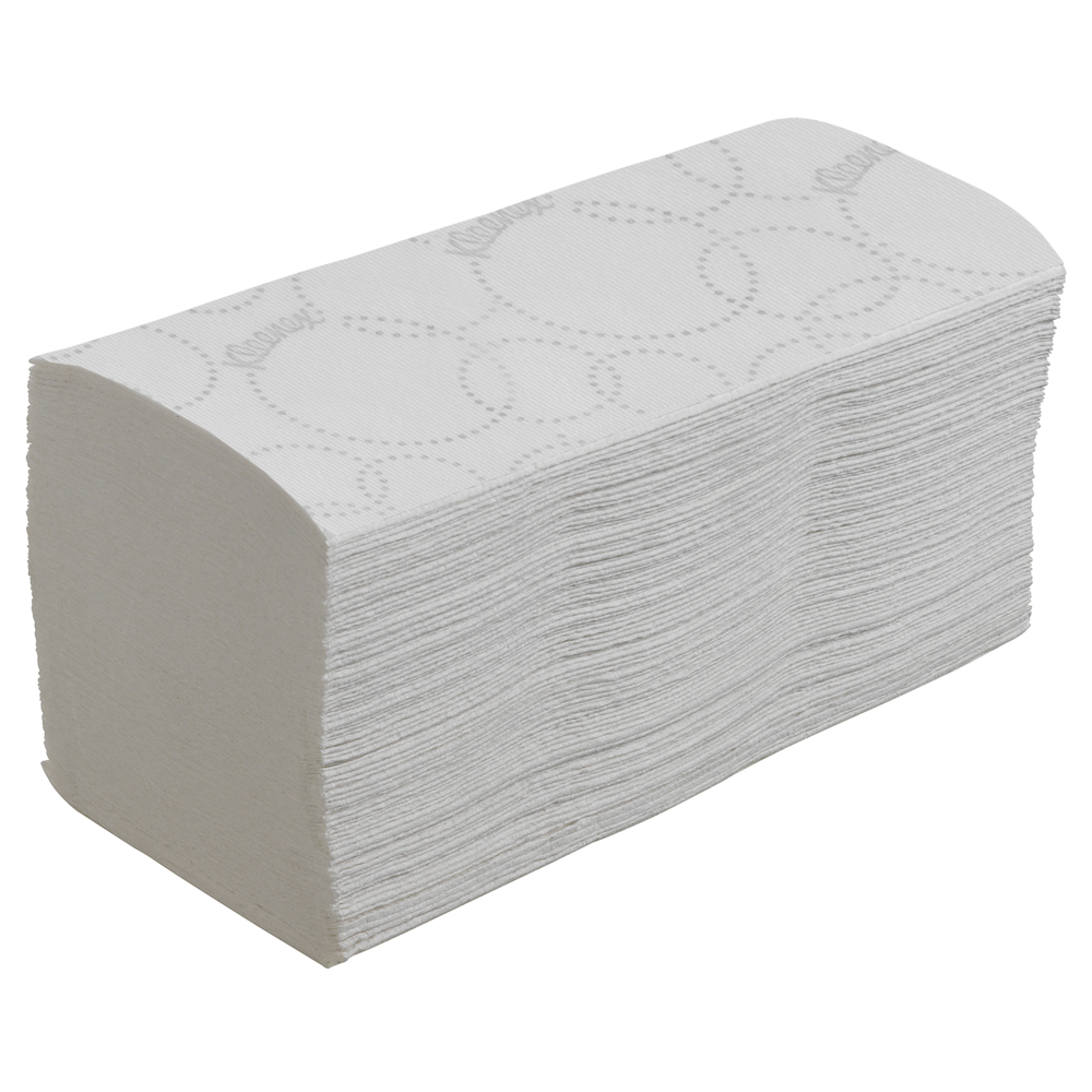 Essuie-mains pliés Kleenex® 6789 - 15 x paquets de 186 feuilles en papier (2 790 au total);Essuie-mains enchevêtrés Kleenex® 6789 - Essuie-mains 2 épaisseurs pliés en V - 15 paquets x 186 essuie-mains en papier (2 790 au total) - 6789