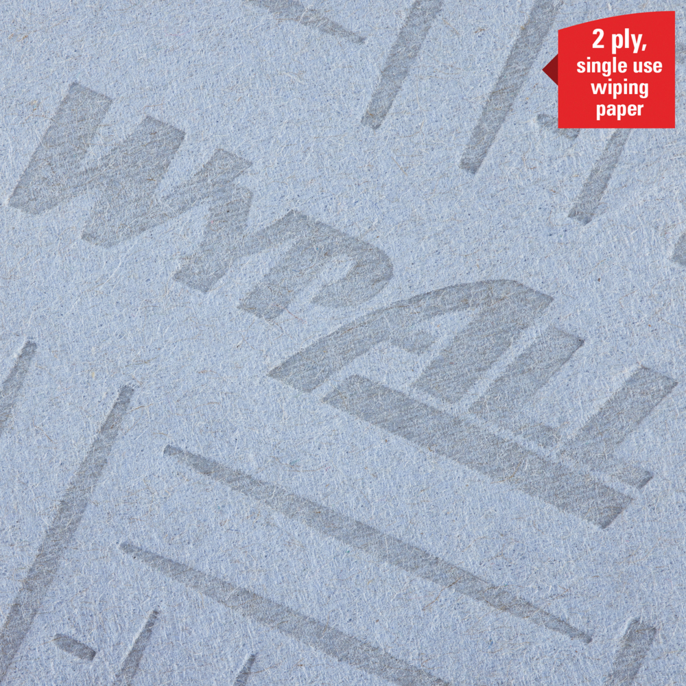 Essuyeur en papier WypAll® L20 bleu pour nettoyage et entretien 7277 - Bobines à dévidage central 2 épaisseurs - 6 bobines bleues x 400 essuyeurs en papier (2 400 au total) - 7277