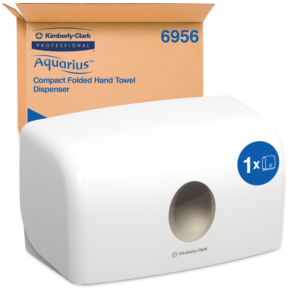 Aquarius™ Multifold Hand Towel Dispenser 6956 - 1 x White Compact Paper Towel Dispenser - 6956