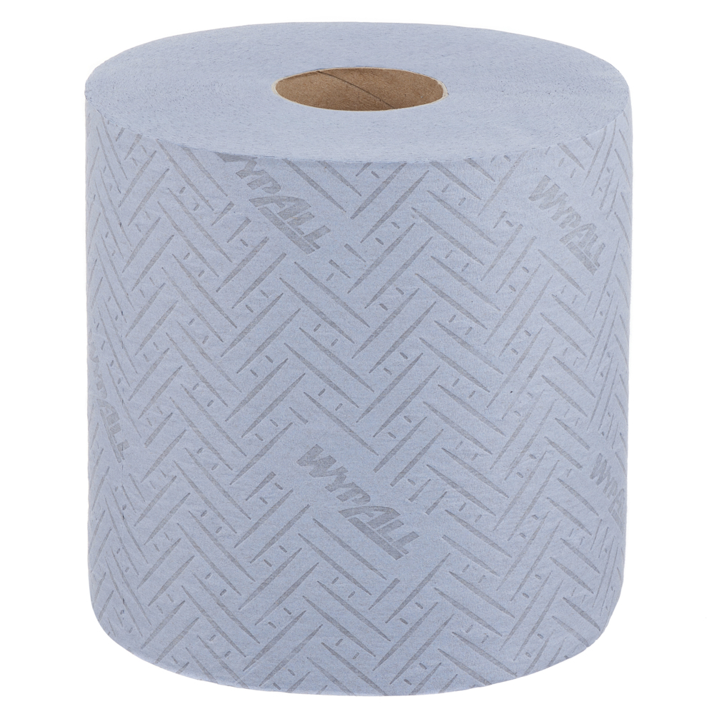 WypAll® L20 Cleaning and Maintenance Blue Wiping Paper 7277 - 2 Ply Centrefeed Rolls - 6 Blue Rolls x 400 Paper Wipers (2,400 Total) - 7277