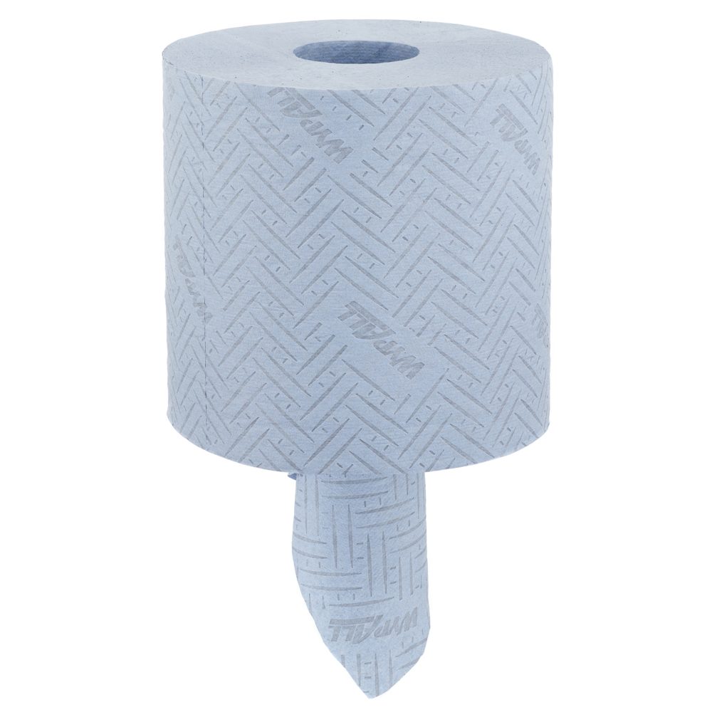 WypAll® L20 Cleaning and Maintenance Blue Wiping Paper 7277 - 2 Ply Centrefeed Rolls - 6 Blue Rolls x 400 Paper Wipers (2,400 Total) - 7277