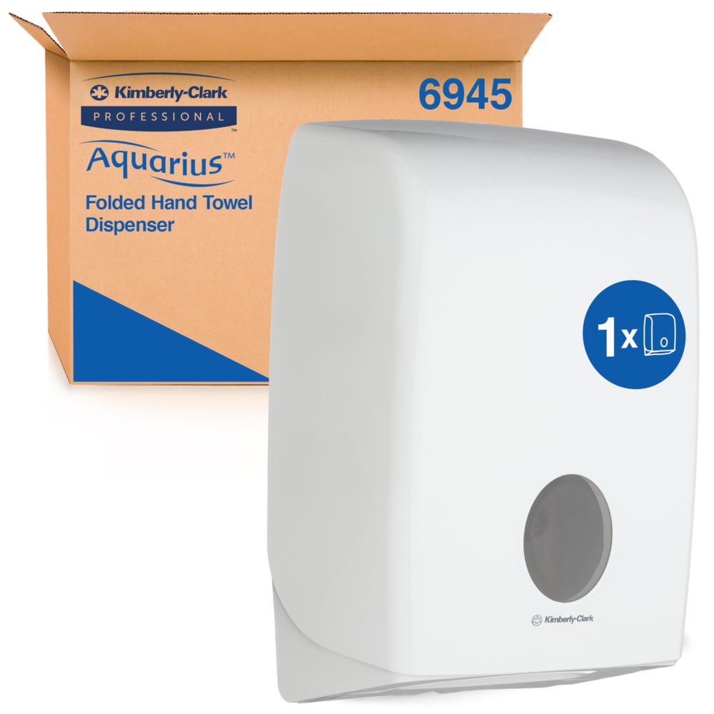 Distributeur d'essuie-mains pliés Aquarius™ 6945 - 1 x distributeur blanc d'essuie-mains - 6945