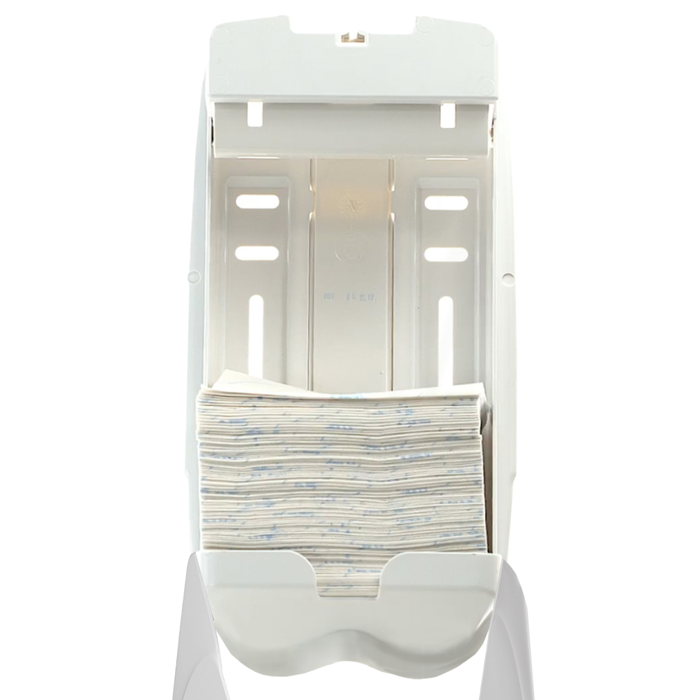 Aquarius™ Dispenser voor gevouwen toilettissue 6946 - 1 x witte dispenser voor losse vellen toiletpapier - 6946