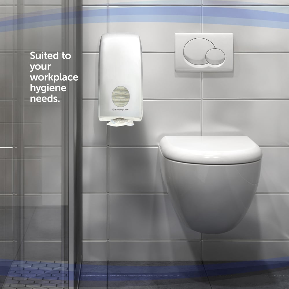Distributeur de papier toilette plié Aquarius™ 6946 - 1 x distributeur blanc de papier toilette feuille à feuille - 6946