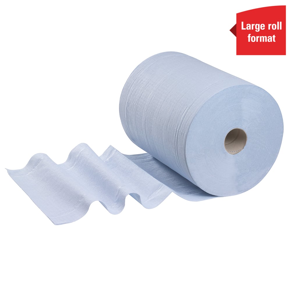 WypAll® L20 EXTRA+ Paños 7301, 1 Rollo de 500 Hojas, Higiene y Limpieza de Superficies para Alimentos, Servilletas para la Industria Manufacturera, Azul - 7301