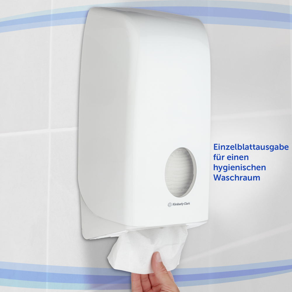 Dispensador de papel higiénico plegado Aquarius™ 6946 - 1 dispensador de papel higiénico blanco de una hoja - 6946