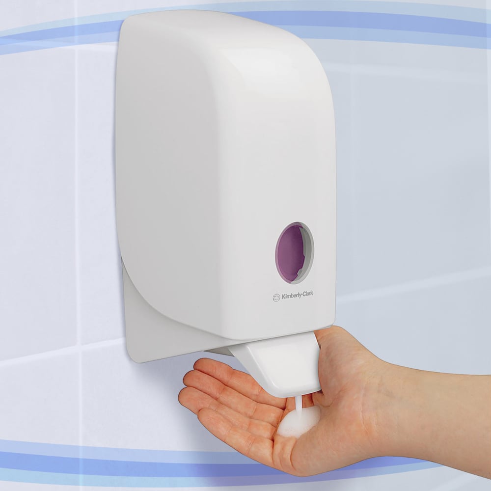 Dispenser di detergente per mani Aquarius™ 6948 - 1 dispenser di detergente per mani con montaggio a parete bianco (adatto per ricariche da 1 litro) - 6948