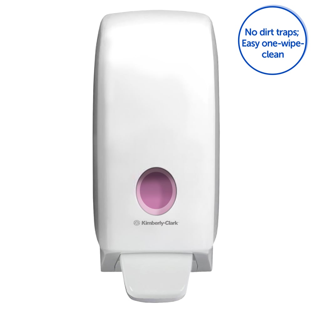 Aquarius™ Dispensador Manual de Jabón para el Lavado de Manos Profesional 6948, Para Cartuchos de Jabón de 1 L compatibles, Montaje en Pared, Blanco - 6948
