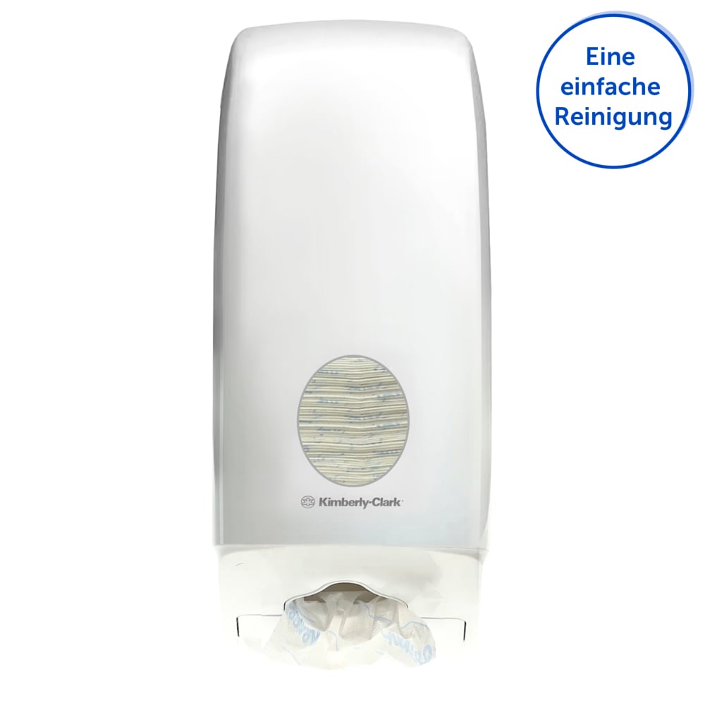 Aquarius™ Dispenser voor gevouwen toilettissue 6946 - 1 x witte dispenser voor losse vellen toiletpapier - 6946