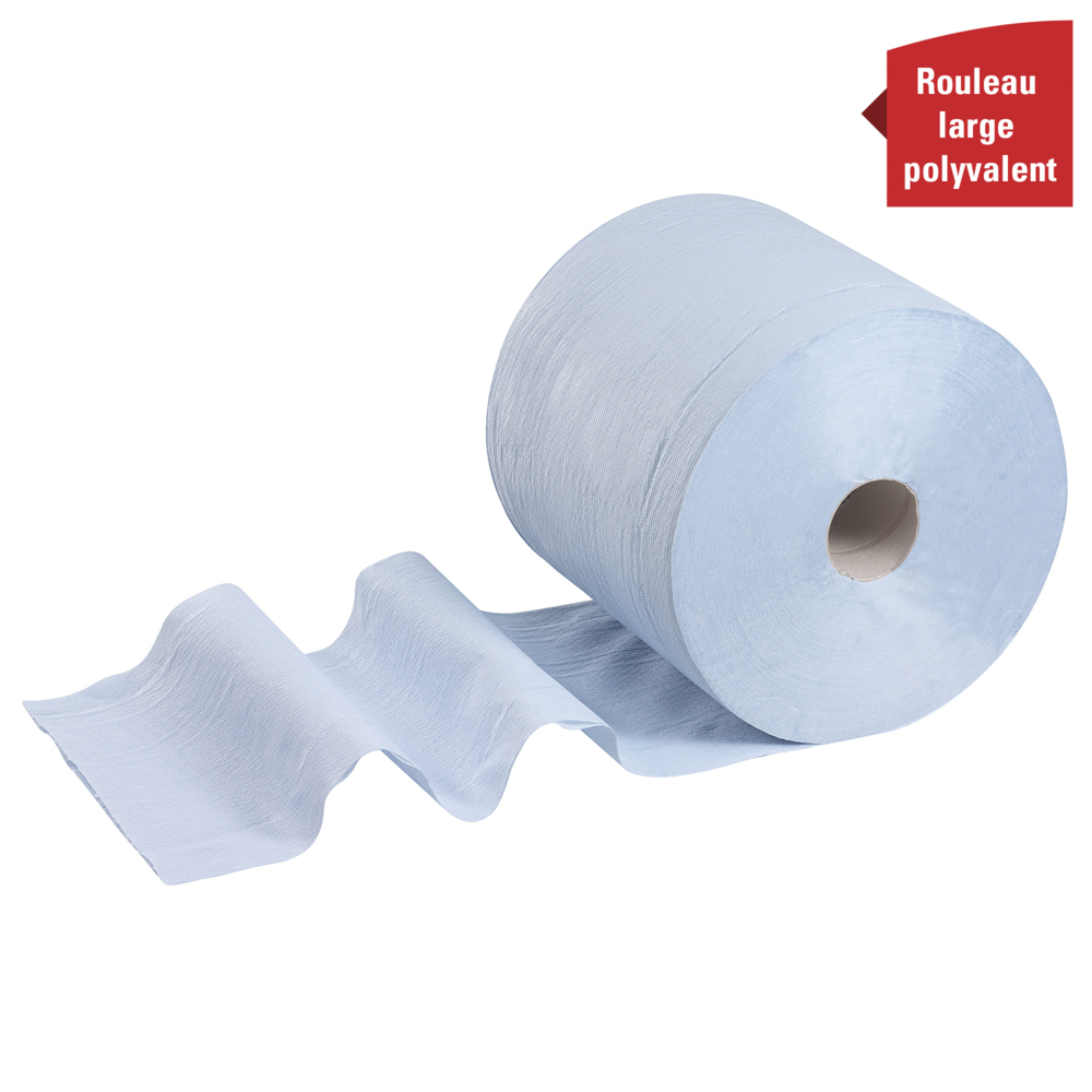 WypAll® Rollo Jumbo de paños de celulosa para tareas de mantenimiento L20 7300 - 1 rollo x 500 hojas, 2 capas, azul - 7300