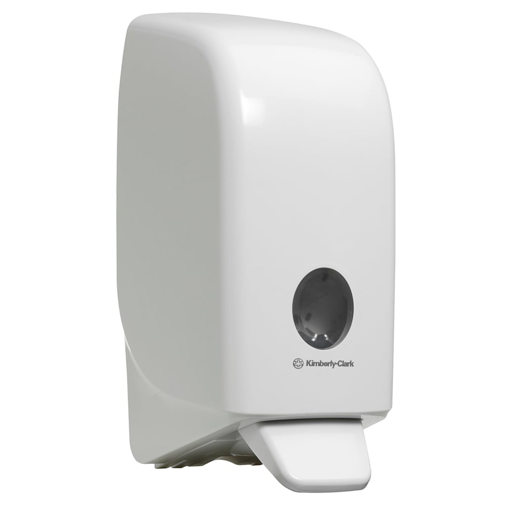 Aquarius™ Dispensador Manual de Jabón para el Lavado de Manos Profesional 6948, Para Cartuchos de Jabón de 1 L compatibles, Montaje en Pared, Blanco - 6948