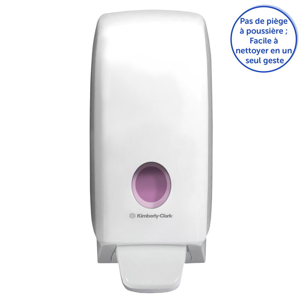 Aquarius™ Dispensador Manual de Jabón para el Lavado de Manos Profesional 6948, Para Cartuchos de Jabón de 1 L compatibles, Montaje en Pared, Blanco - 6948
