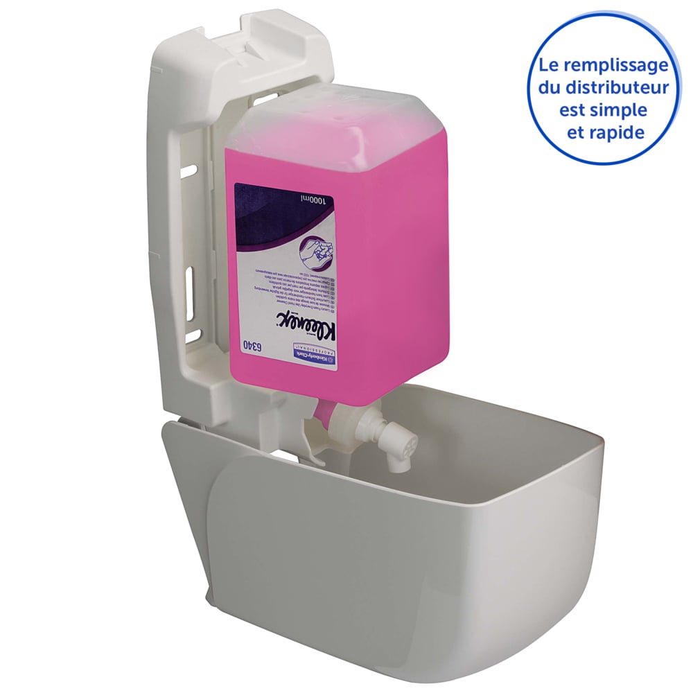 Aquarius™ Dispensador Manual de Jabón para el Lavado de Manos Profesional 6948, Para Cartuchos de Jabón de 1 L compatibles, Montaje en Pared, Blanco - 6948