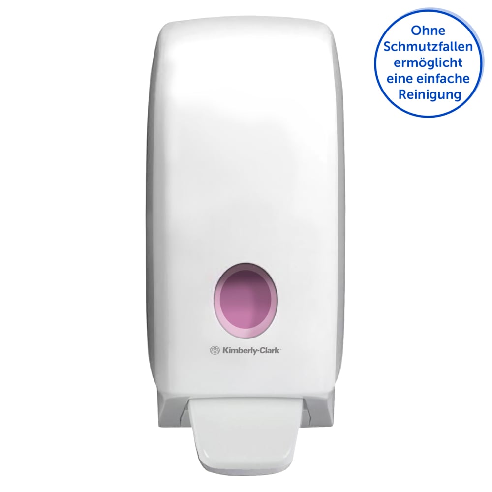 Aquarius™ Dispensador Manual de Jabón para el Lavado de Manos Profesional 6948, Para Cartuchos de Jabón de 1 L compatibles, Montaje en Pared, Blanco - 6948