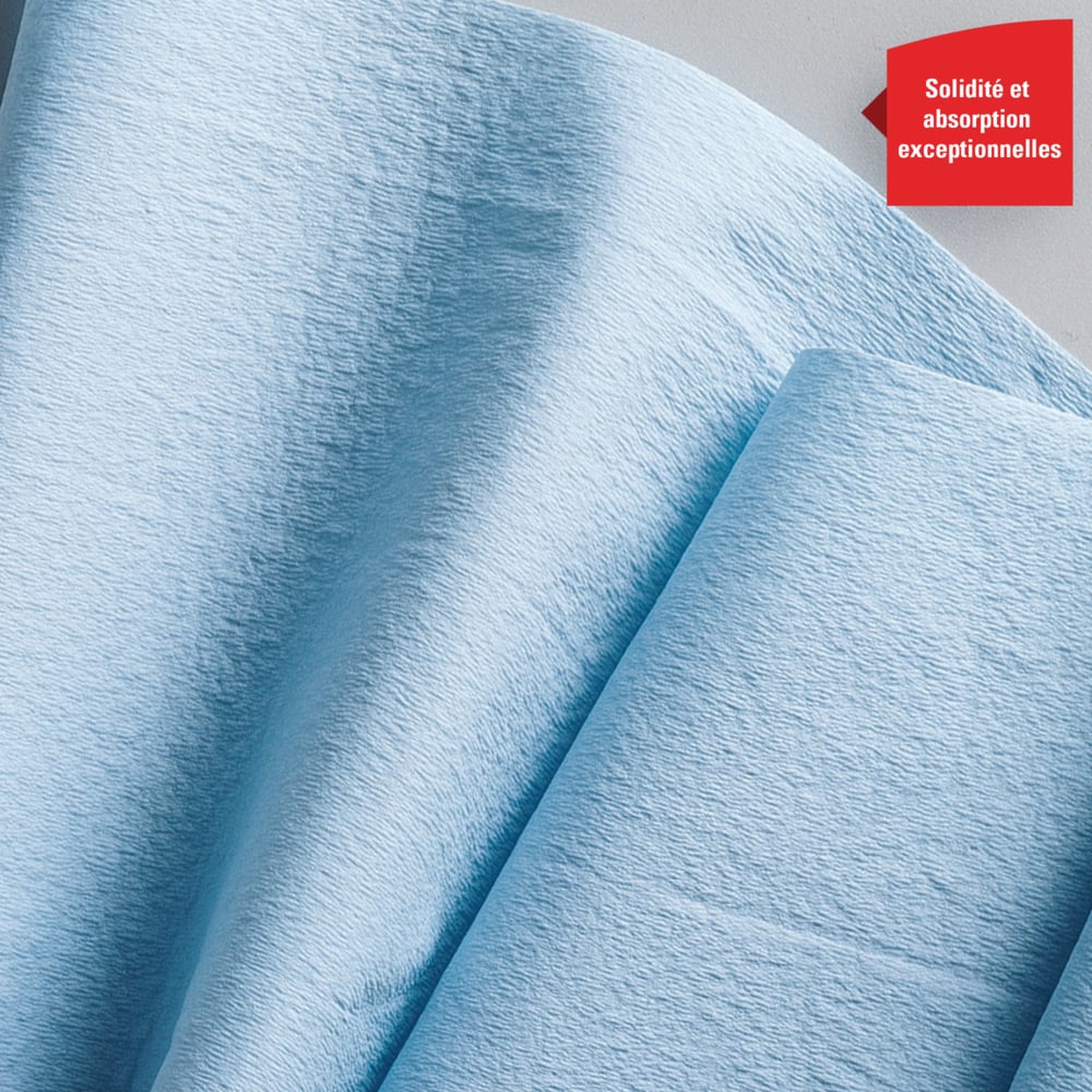 WypAll® L20 EXTRA+ Paños 7301, 1 Rollo de 500 Hojas, Higiene y Limpieza de Superficies para Alimentos, Servilletas para la Industria Manufacturera, Azul - 7301