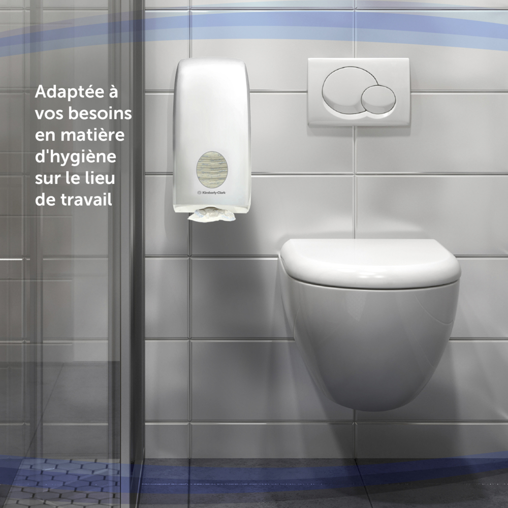 Aquarius™ Dispenser voor gevouwen toilettissue 6946 - 1 x witte dispenser voor losse vellen toiletpapier - 6946