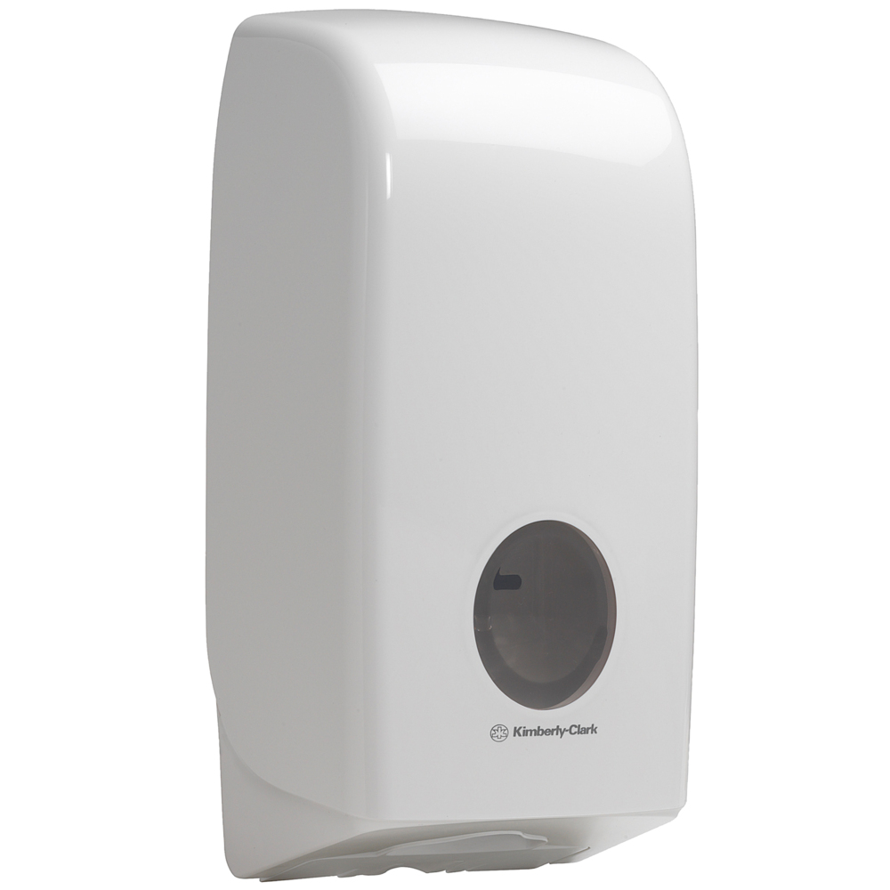 Aquarius™ Dispenser voor gevouwen toilettissue 6946 - 1 x witte dispenser voor losse vellen toiletpapier - 6946