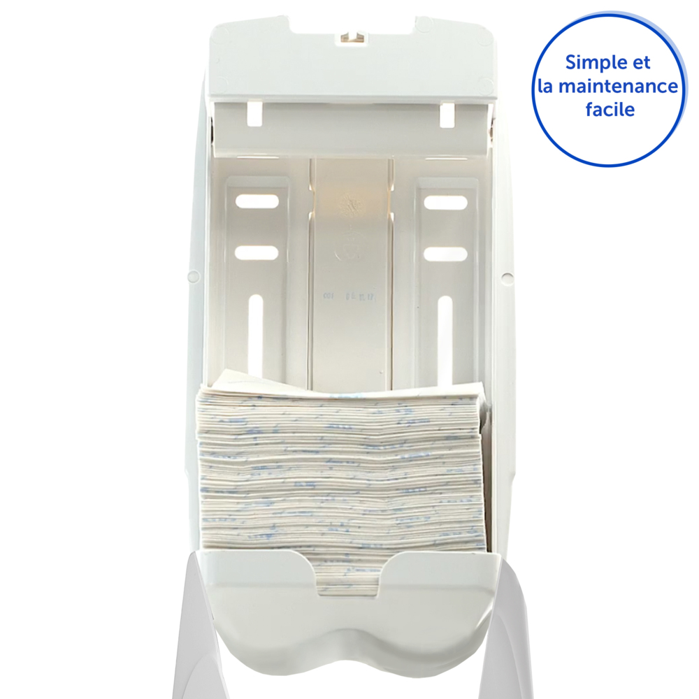 Aquarius™ Dispenser voor gevouwen toilettissue 6946 - 1 x witte dispenser voor losse vellen toiletpapier - 6946