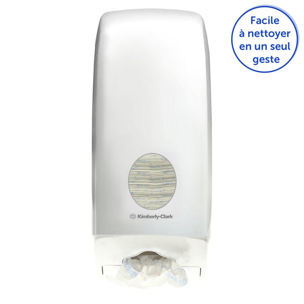 Aquarius™ Dispenser voor gevouwen toilettissue 6946 - 1 x witte dispenser voor losse vellen toiletpapier - 6946