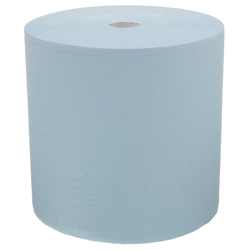 WypAll® L30 Extra Wide Jumbo Roll Industrial Wiping Paper 7426 - Large Industrial Blue Roll - 1 Cleaning Roll x 670 Blue, 3 Ply Wiping Paper Sheets (670 Sheets Total) - 7426