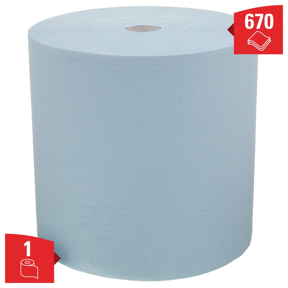 WypAll® Rollo Jumbo de paños de celulosa para la industria L30 - Extraancho 7426 - 1 rollo x 670 hojas, 3 capas, azul - 7426
