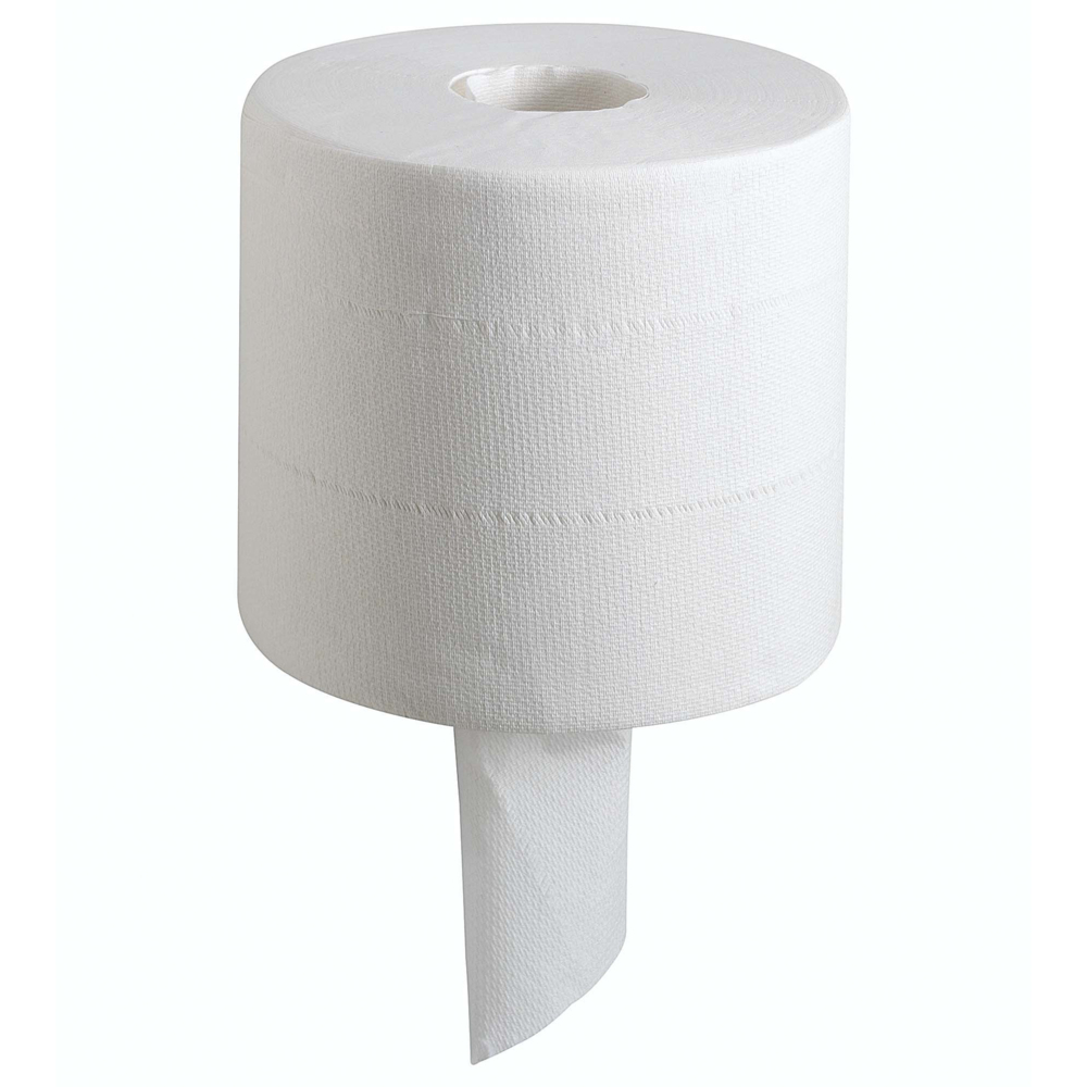 WypAll® Papierwischtücher für die Reinigung im Service & Einzelhandel L10 mit Zentralentnahme für Roll Control™ Spender 7491 – 6 Rollen x 400 Wischtücher, 1-lagig, weiß - 7491