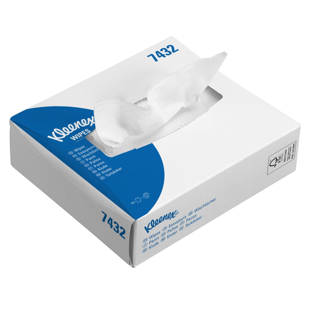 Kleenex® doeken 7432 - 80 intergevouwen witte vellen per doos (verpakking bevat 66 dozen) - 7432