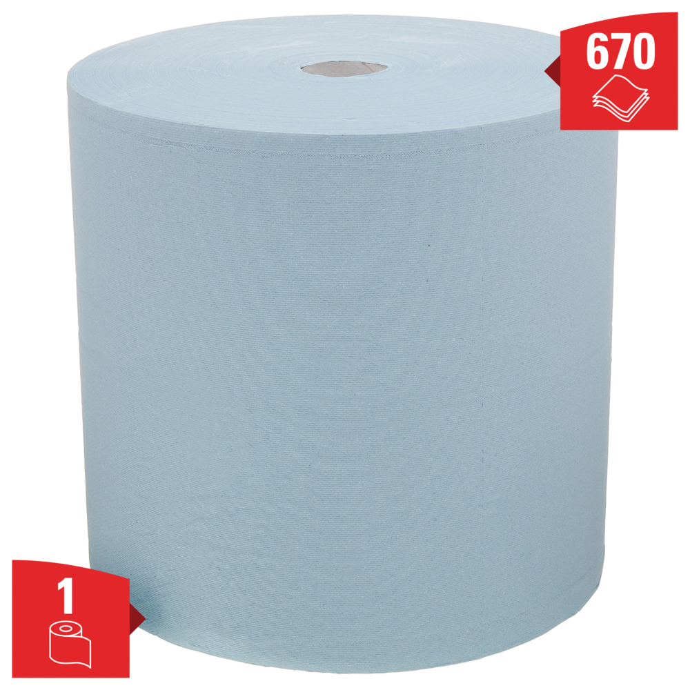 WypAll® Rollo Jumbo de paños de celulosa para la industria L30 - Extraancho 7426 - 1 rollo x 670 hojas, 3 capas, azul - 7426