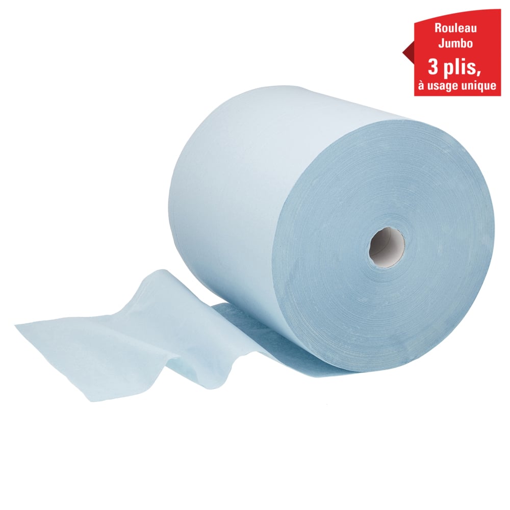 WypAll® Rollo Jumbo de paños de celulosa para la industria L30 - Extraancho 7426 - 1 rollo x 670 hojas, 3 capas, azul - 7426