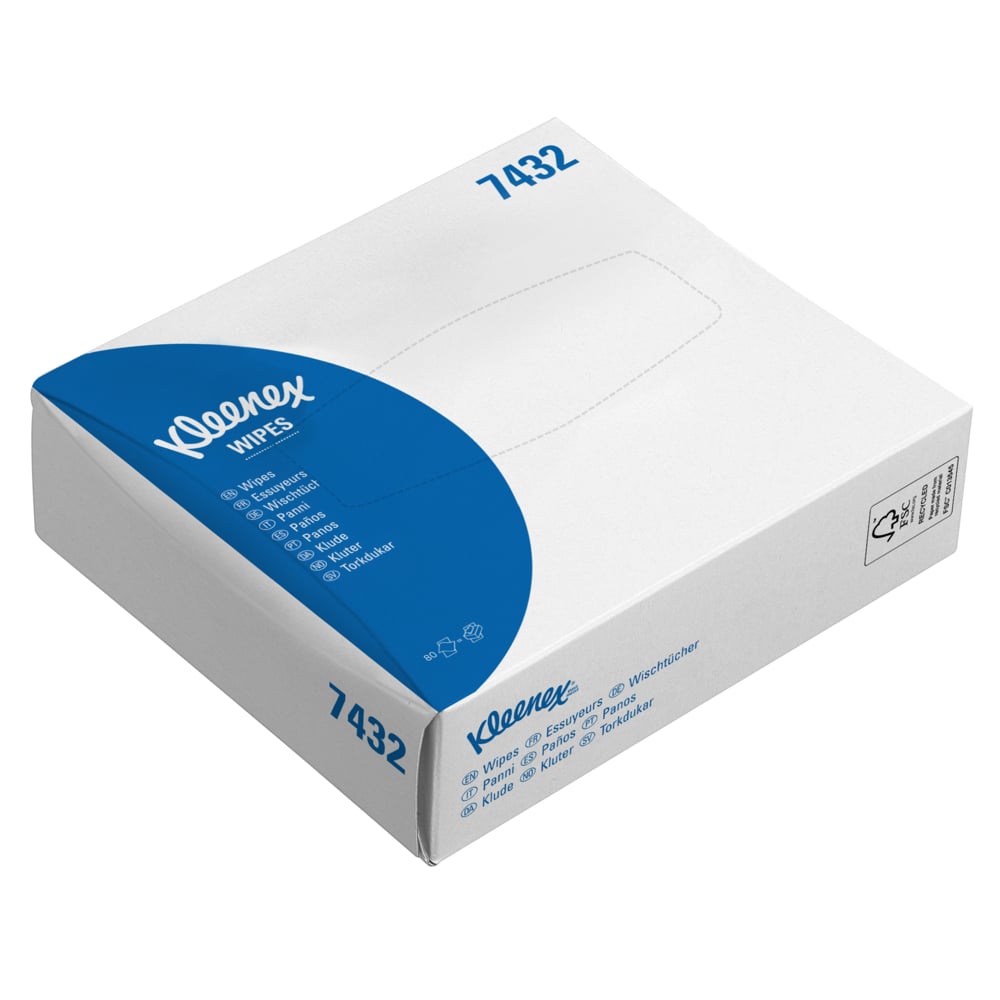 Kleenex® doeken 7432 - 80 intergevouwen witte vellen per doos (verpakking bevat 66 dozen) - 7432