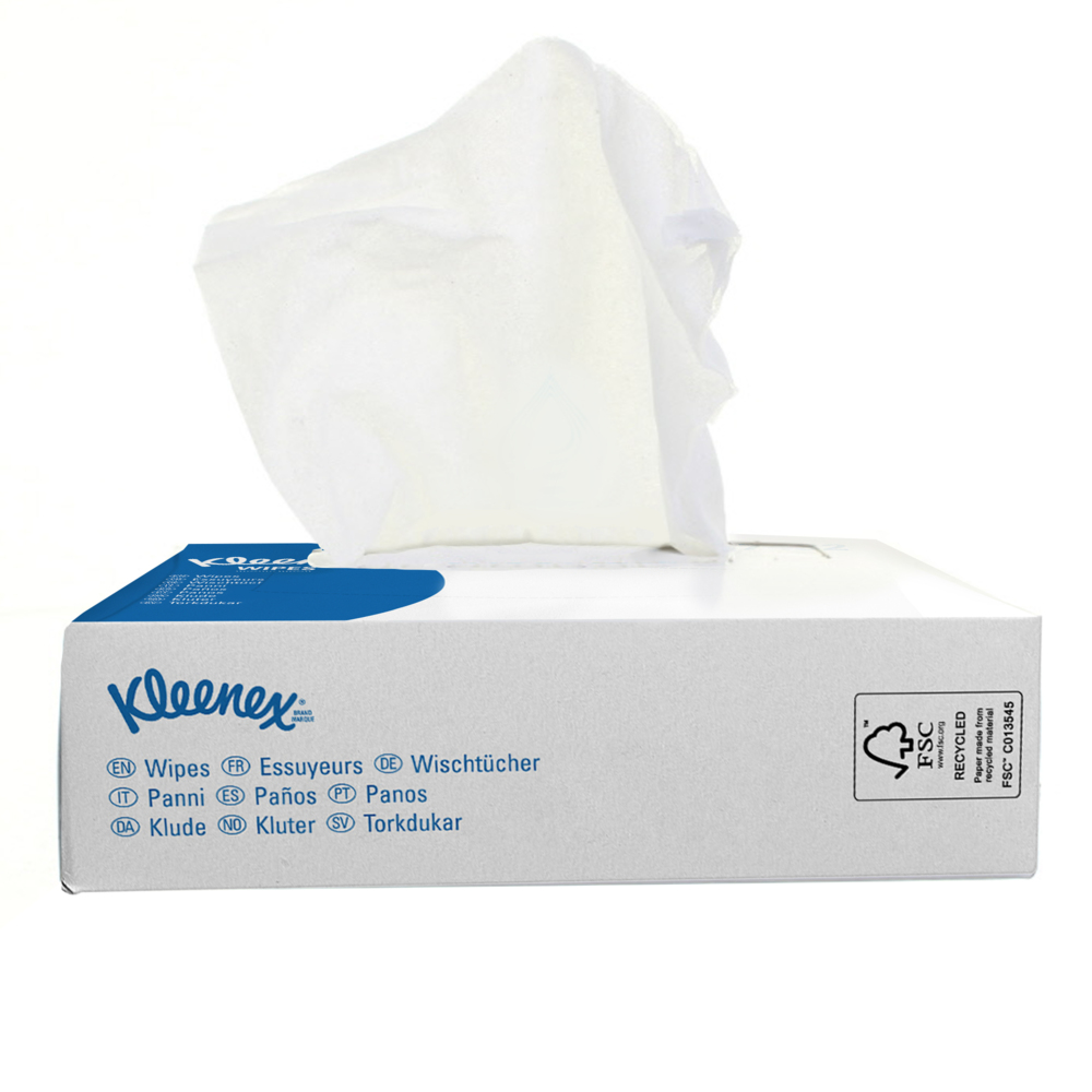 Kleenex® Wipes 7432 - 80 interfolded, white sheets per carton (pack contains 66 cartons) - 7432