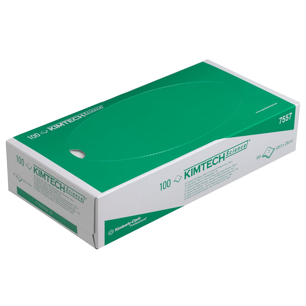 Essuyeurs de précision Kimtech® Science 7557 - 24 cartons de 100 formats blancs, 2 épaisseurs = 2 400 formats - 7557