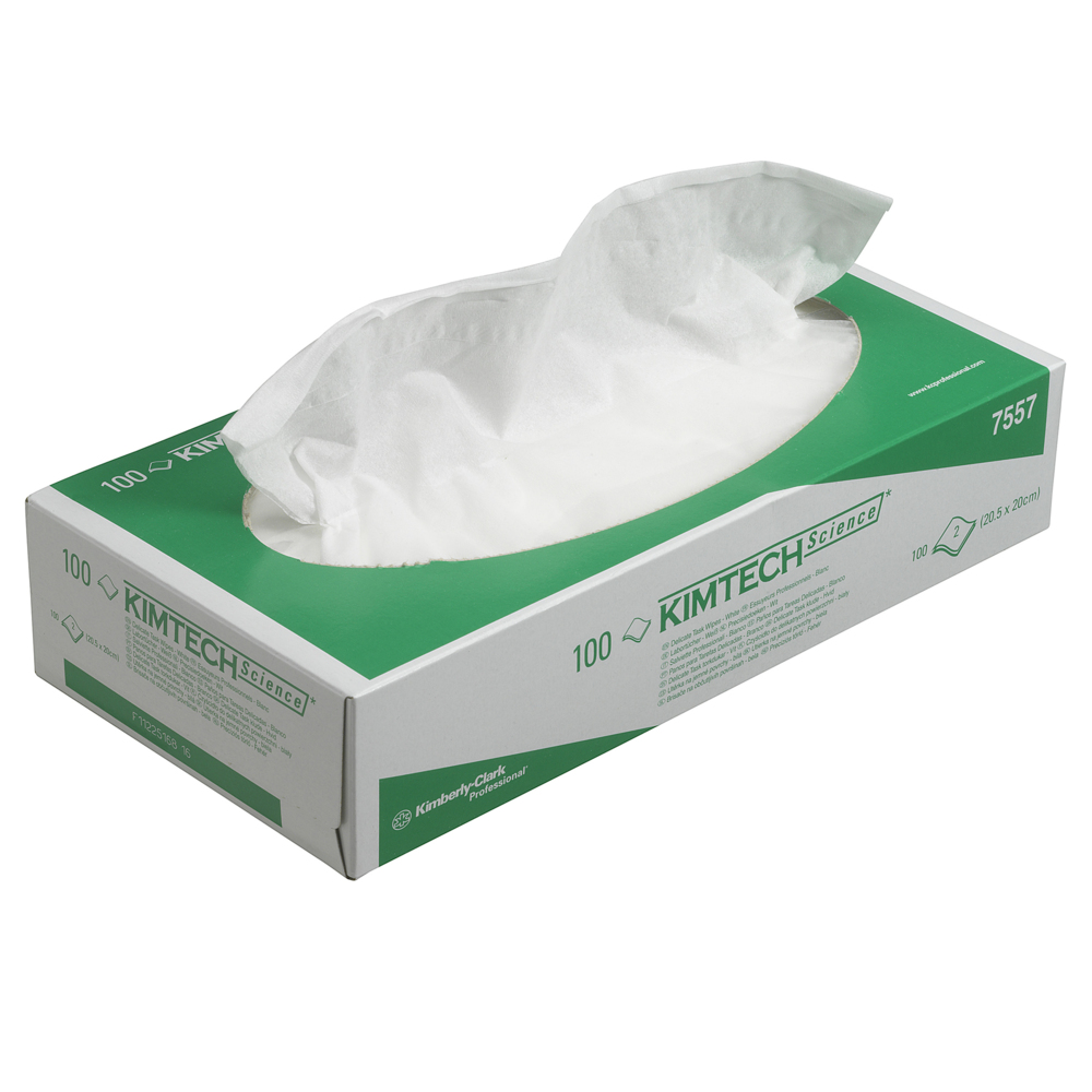 Kimtech® Science Precision Wipes, 24 cartons x 100 white 2 ply sheets = 2400 sheets.  - 7557