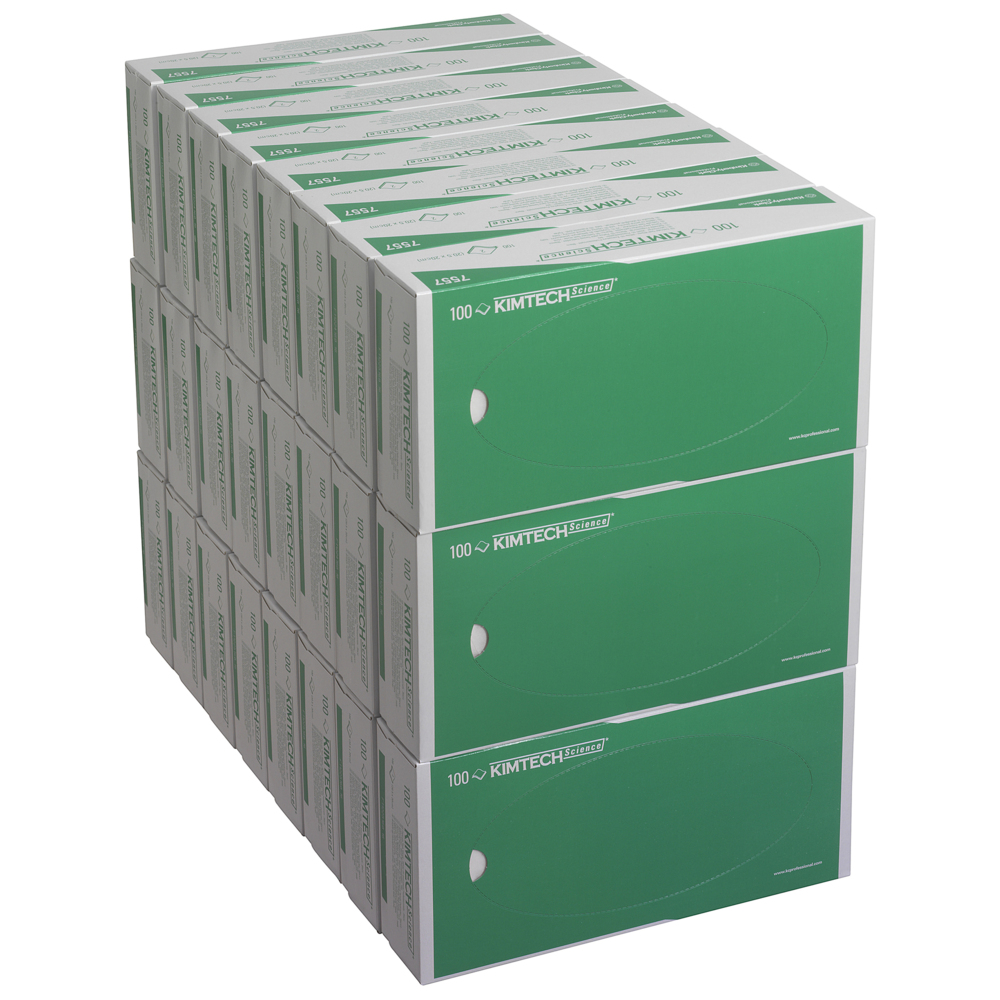 Kimtech® Science Precision Wipes, 24 cartons x 100 white 2 ply sheets = 2400 sheets.  - 7557