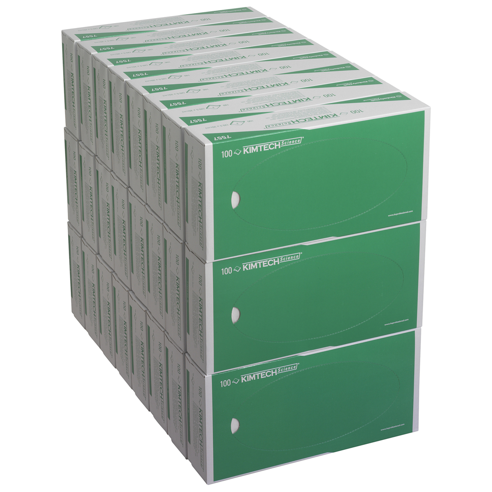 Essuyeurs de précision Kimtech® Science 7557 - 24 cartons de 100 formats blancs, 2 épaisseurs = 2 400 formats - 7557